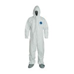 DuPont TY121SWH3X0025NS Tyvek Coveralls with attached Boots