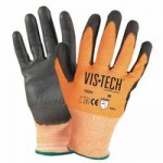 Wells Lamont Y9294M Vis-Tech Cut-Resistant Gloves with Polyurethane Coated Palm