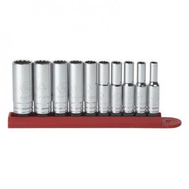 Apex 80309D 10 Pc. 1/4 in Drive 12 Point SAE Deep Socket Sets