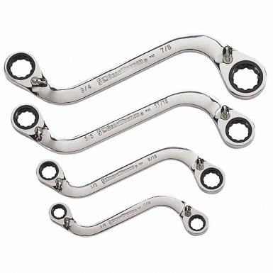 Apex 85399 4 Pc. "S-Shaped" Reversible Double Box Ratcheting Wrench Sets