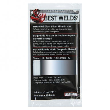 Best Welds 932-117-14 Comfort Eye Protection Glass Silver Mirror Filter Plate