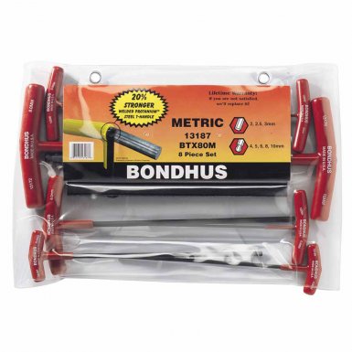 Bondhus 13187 Balldriver T-Handle Hex Key Sets