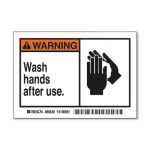 Brady 86838 Warning Wash Hands After Use Labels