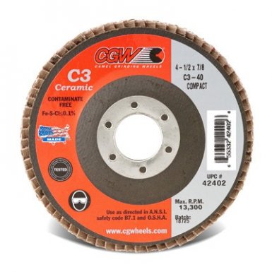 CGW Abrasives 42402 C3 Ceramic Flap Disc