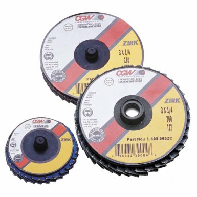 CGW Abrasives 30001 Flap Discs, Mini, Zirconia, Quick Change, Type R
