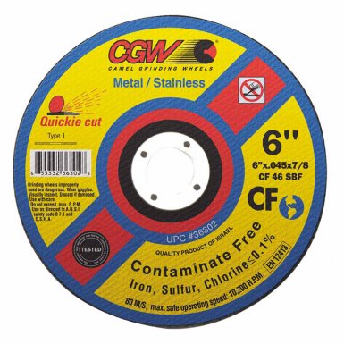CGW Abrasives 36301 Quickie Cut Contaminate Free Cut-Off Wheels