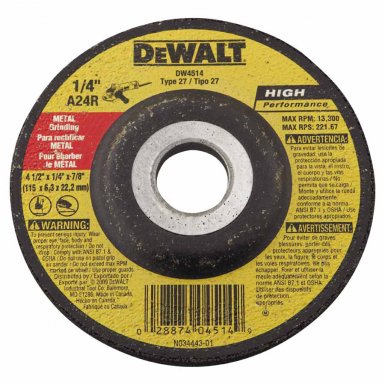 DeWalt DW4514 High-Performance Metal Grinding/Cutting Wheels