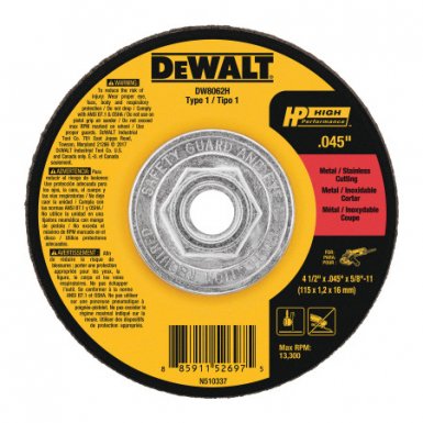 DeWalt DW8062H HP Mini Hub Cutting Wheels