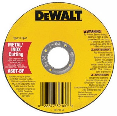 DeWalt DW8062 Type 1 Metal Thin Cut-Off Wheels