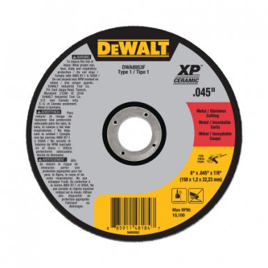 DeWalt DWA8953F XP Ceramic Type 1 Metal Cutting Wheels
