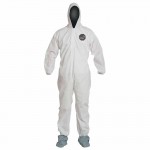 DuPont PB122SWH2X002500 Proshield 10 Coveralls White with Attached Hood and Boots