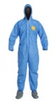 DuPont PB122SB-L Proshield 10 Coveralls Blue with Attached Hood and Boots