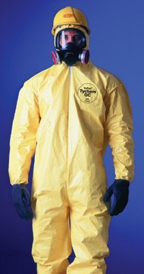 DuPont QC122SYL2X001200 Tychem QC Coveralls with attached Hood and Socks