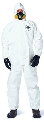 DuPont SL122BWH2X001200 Tychem SL Coveralls with attached Hood and Socks