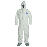 DuPont TY122SWH4X0025NF Tyvek Coveralls With Attached Hood and Boots