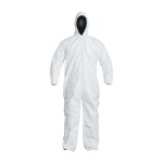 DuPont IC180SWHLG002500 Tyvek IsoClean Coverall with Attached Hood