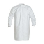 DuPont IC270BWHLG0030CS Tyvek IsoClean Frock with Snap Front