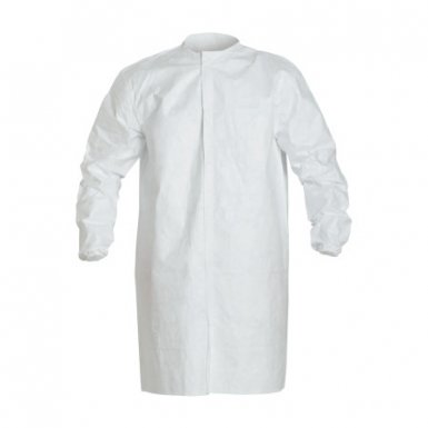 DuPont IC270BWH2X0030CS Tyvek IsoClean Frock with Snap Front