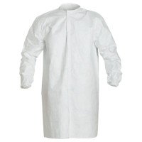 DuPont IC270BWH2X003000 Tyvek IsoClean Frock with Snap Front