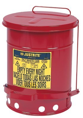 Justrite 9100 Red Oily Waste Cans