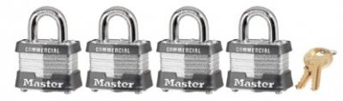 Master Lock 3QCOM No. 3 Laminated Steel Pin Tumbler Padlocks