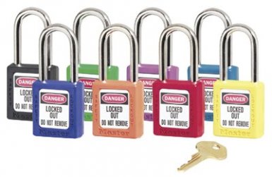Master Lock 410LTRED No. 410 & 411 Lightweight Xenoy Safety Lockout Padlocks