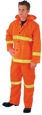 MCR Safety 2013RX4 River City Luminator 3-Piece Rain Suits, Lime Stripe