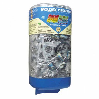 Moldex 6881 Plugstation Dispenser with SparkPlugs Corded Metal Detectable Earplugs
