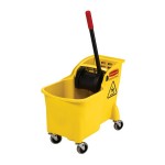 Newell Brands FG738000YEL Rubbermaid Commercial Tandem Bucket and Wringer Combos