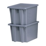 Newell Brands FG172100GRAY Stack & Nest Palletote Boxes