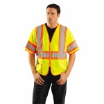 OccuNomix LUX-HSCLC3Z-YL Class 3 Mesh Vests with Silver Reflective Tape