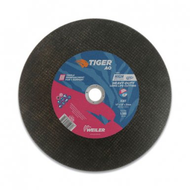 Weiler 57035 Tiger AO Heavy Duty Type 1 High Speed Saw Large Cutting Wheels
