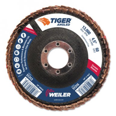 Weiler 51313 Tiger Ceramic Angled Flap Disc
