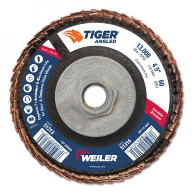 Weiler 51316 Tiger Ceramic Angled Flap Disc