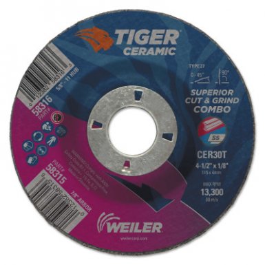 Weiler 58315 Tiger Ceramic Combo Wheels