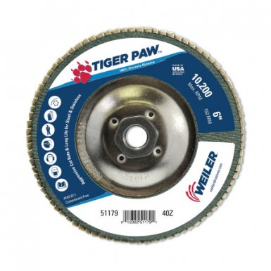 Weiler 51179 Tiger Paw TY29 Coated Abrasive Flap Discs