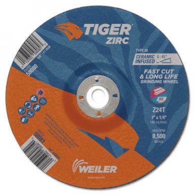 Weiler 58081 Tiger Zirc Grinding Wheels