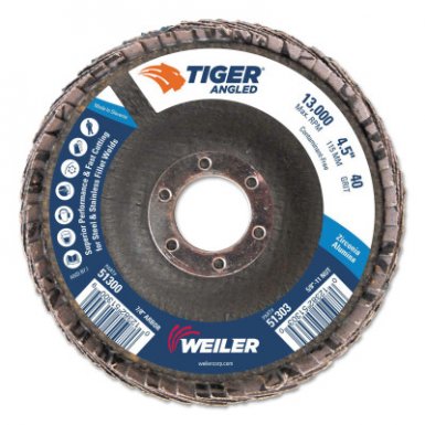 Weiler 51300 Tiger Zirconium Angled Flap Discs