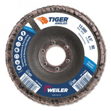 Weiler 51302 Tiger Zirconium Angled Flap Discs