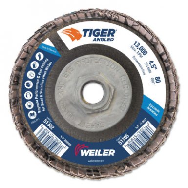 Weiler 51305 Tiger Zirconium Angled Flap Discs