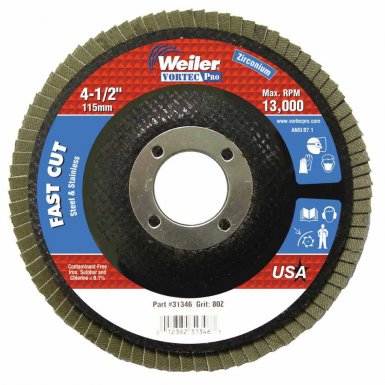 Weiler 31346 Vortec Pro Abrasive Flap Discs