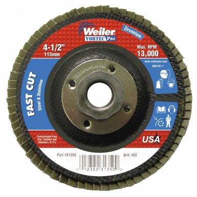 Weiler 31350 Vortec Pro Abrasive Flap Discs