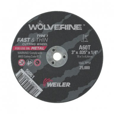 Weiler 56166 Wolverine Thin Cutting Wheels